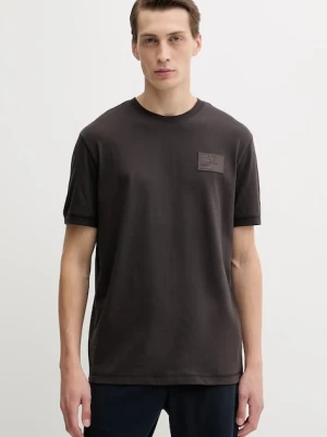 EA7 Emporio Armani t-shirt bawełniany męski kolor brązowy z aplikacją AF13741.7X000127