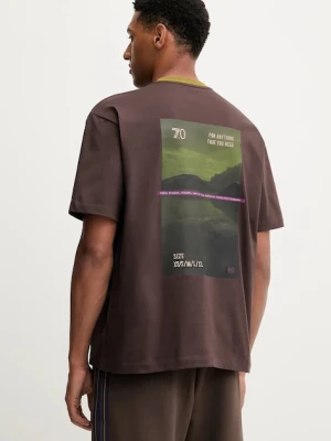 EA7 Emporio Armani t-shirt bawełniany męski kolor brązowy z nadrukiem AF12957.7X000154