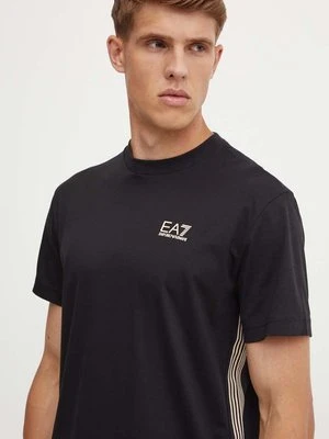 EA7 Emporio Armani t-shirt bawełniany męski kolor czarny z aplikacją PJOLZ.6DPT19