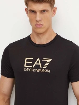 EA7 Emporio Armani t-shirt bawełniany męski kolor czarny z nadrukiem AF10170.7M000007