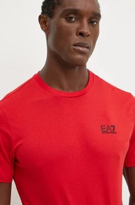 EA7 Emporio Armani t-shirt bawełniany męski kolor czerwony z nadrukiem PJVPZ.8NPT25