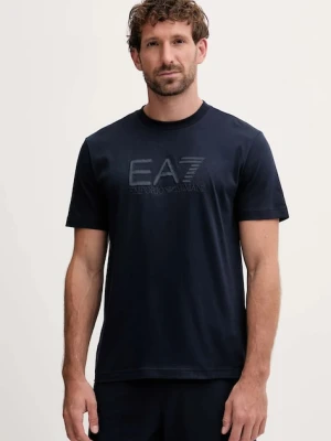 EA7 Emporio Armani t-shirt bawełniany męski kolor fioletowy z aplikacją AF10375-7M000898