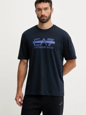 EA7 Emporio Armani t-shirt bawełniany męski kolor fioletowy z nadrukiem AF10375-7M001129