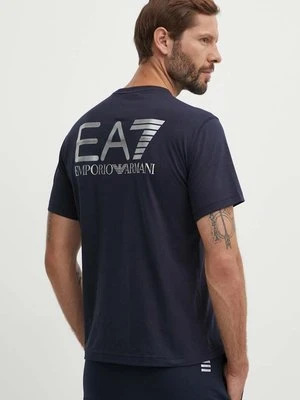 EA7 Emporio Armani t-shirt bawełniany męski kolor granatowy gładki PJFFZ.6DPT06