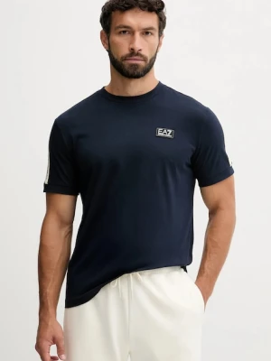 EA7 Emporio Armani t-shirt bawełniany męski kolor granatowy z aplikacją AF10375-7M000956