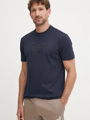 EA7 Emporio Armani t-shirt bawełniany męski kolor granatowy z nadrukiem AF10375.7M000224