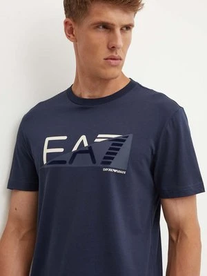 EA7 Emporio Armani t-shirt bawełniany męski kolor granatowy z nadrukiem AF11970.7M000002