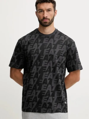 EA7 Emporio Armani t-shirt bawełniany męski kolor szary wzorzysty AF10378.7M000980