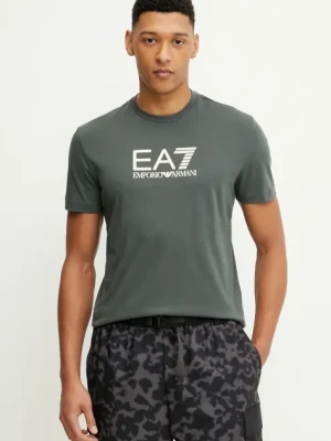 EA7 Emporio Armani t-shirt bawełniany męski kolor szary z nadrukiem AF10375.7M000224