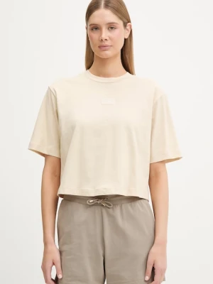 EA7 Emporio Armani T-shirt damski bawełniany beżowy