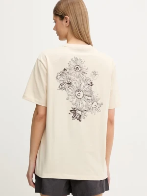 EA7 Emporio Armani T-shirt damski bawełniany beżowy