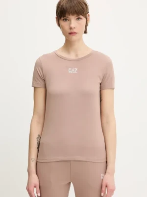 EA7 Emporio Armani t-shirt damski kolor brązowy AF12115.7W000072