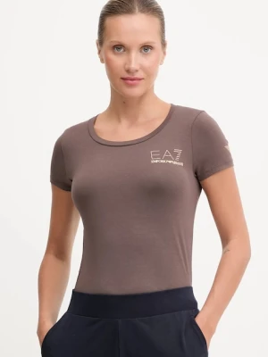 EA7 Emporio Armani t-shirt damski kolor brązowy TJDQZ.8NTT65