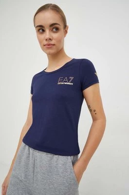 EA7 Emporio Armani t-shirt damski kolor granatowy