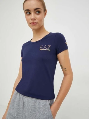 Zdjęcie produktu EA7 Emporio Armani t-shirt damski kolor granatowy