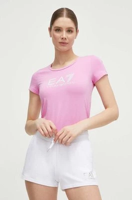 EA7 Emporio Armani t-shirt damski kolor różowy
