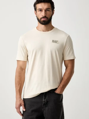 EA7 Emporio Armani T-shirt męski bawełniany beżowy