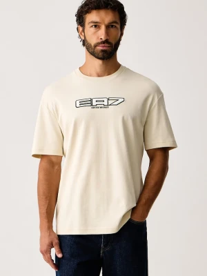 EA7 Emporio Armani T-shirt męski bawełniany beżowy