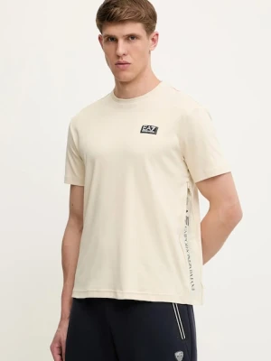 EA7 Emporio Armani t-shirt męski kolor beżowy gładki AF14616.7M000516