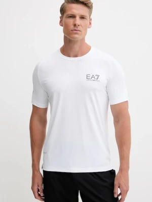 EA7 Emporio Armani t-shirt męski kolor biały gładki