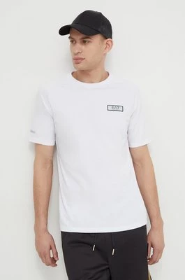 EA7 Emporio Armani t-shirt męski kolor biały z aplikacją