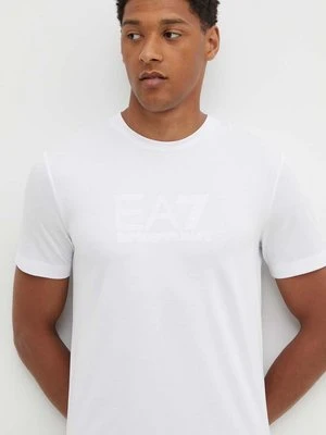 EA7 Emporio Armani t-shirt męski kolor biały z aplikacją PJUJZ.6DPT71