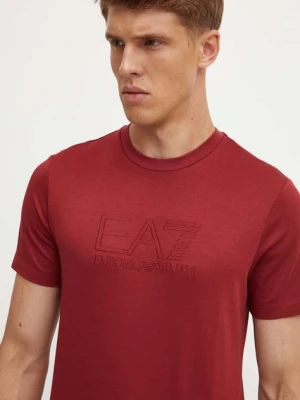 EA7 Emporio Armani t-shirt męski kolor bordowy z aplikacją PJUJZ.6DPT71