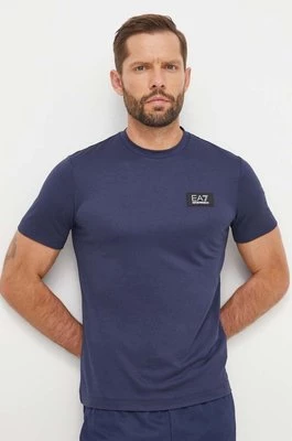 EA7 Emporio Armani t-shirt męski kolor granatowy gładki