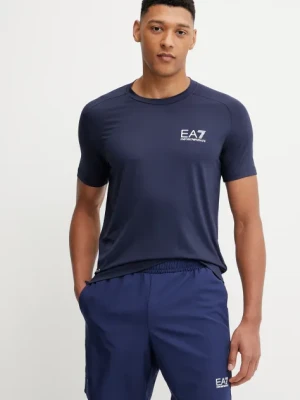 EA7 Emporio Armani t-shirt męski kolor granatowy gładki