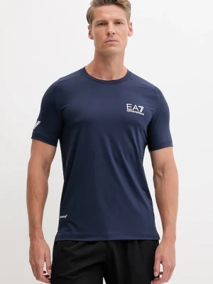 EA7 Emporio Armani t-shirt męski kolor granatowy gładki
