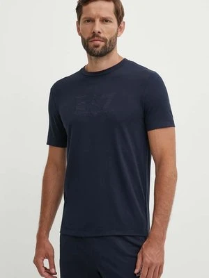 EA7 Emporio Armani t-shirt męski kolor granatowy z aplikacją PJUJZ.6DPT71