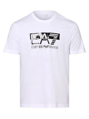 EA7 Emporio Armani T-shirt męski Mężczyźni Bawełna biały nadruk,
