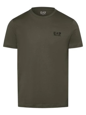 EA7 Emporio Armani T-shirt męski Mężczyźni Dżersej zielony jednolity,