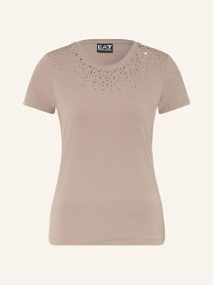 ea7 Emporio Armani T-Shirt Train Precious Z Kamieniami Ozdobnymi braun SZARY