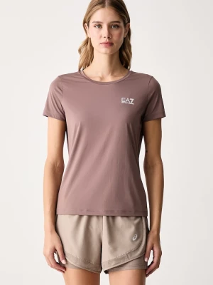 EA7 Emporio Armani T-shirt treningowy damski brązowy