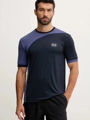EA7 Emporio Armani t-shirt treningowy męski kolor granatowy wzorzysty AF13689.7M000840