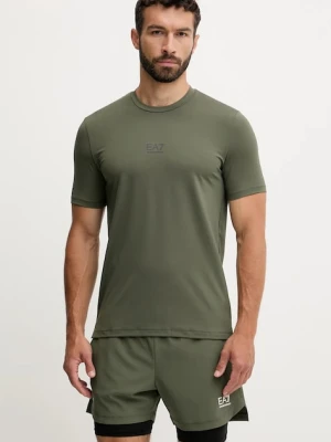 EA7 Emporio Armani t-shirt treningowy męski kolor zielony gładki AF17770.7M000635