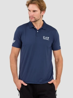 EA7 Granatowa męska koszulka polo Ventus 7, Rozmiar M EA7 Emporio Armani