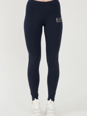 EA7 Granatowe damskie legginsy z małym logo, Rozmiar S EA7 Emporio Armani