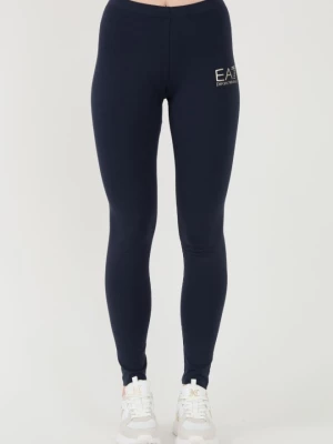 EA7 Granatowe legginsy z małym logo EA7 Emporio Armani