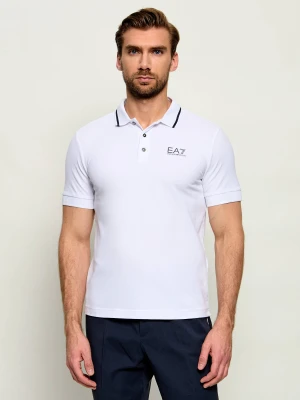 EA7 Polo | Regular Fit | pique biały