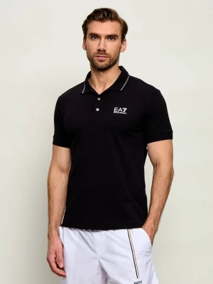 EA7 Polo | Regular Fit | pique czarny