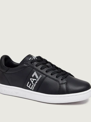EA7 Skórzane sneakersy czarny