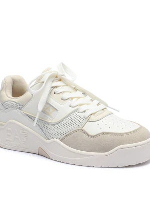 EA7 Skórzane sneakersy | zamsz