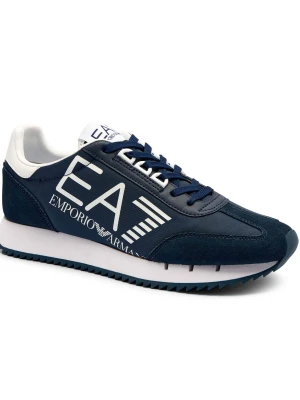 EA7 Sneakersy | z dodatkiem skóry granatowy