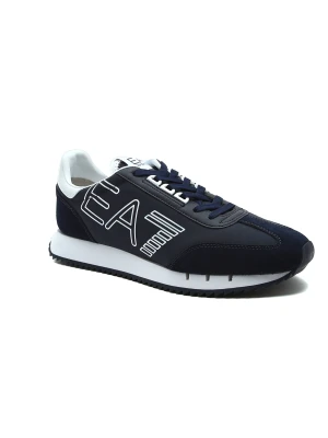 EA7 Sneakersy | z dodatkiem skóry granatowy