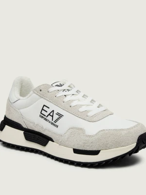 EA7 Sneakersy | zamsz biały