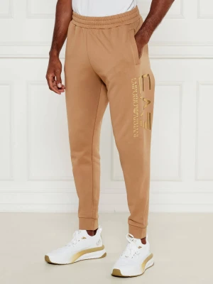 EA7 Spodnie dresowe | Regular Fit beżowy