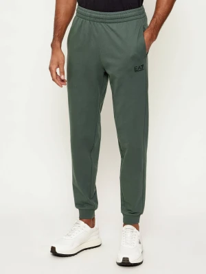 EA7 Spodnie dresowe | Slim Fit zielony