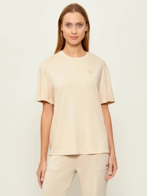 EA7 T-shirt | Loose fit beżowy